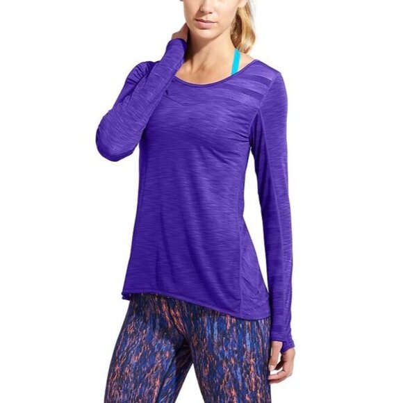Athleta Top Kettlebella Long Sleeve Thumbholes Mesh Back - Picture 1 of 11